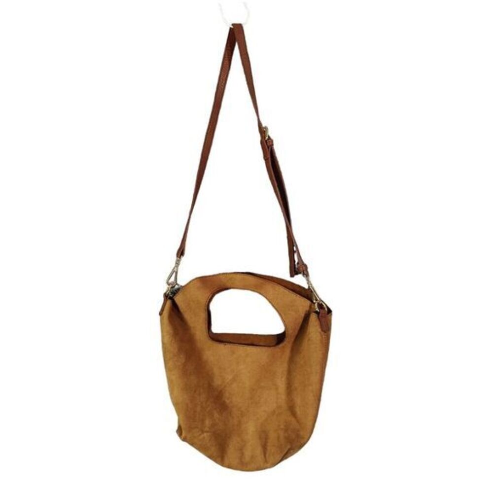Urban Outfitters Womens Earthy Hobo Minimalist Crossbody Bag Brown Vegan Suede